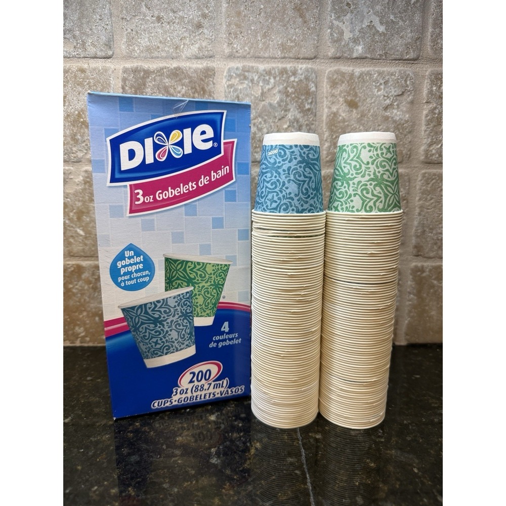 Dixie 2012 3oz Bathroom Cups 174 Count Animal Puzzles Paper Cups Open‎ Box